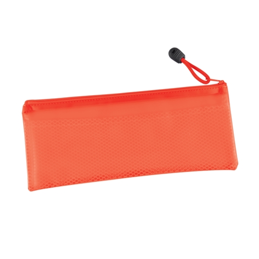 PVC Pencil Case/Organiser With Zipper And Mesh Divider